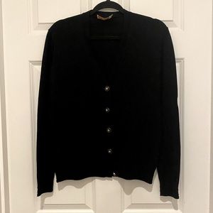 Tory Burch classic cardigan with TB gold and black buttons